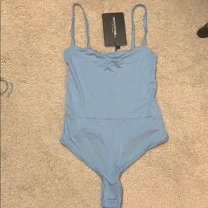 Basic Baby Blue Thong Bodysuit